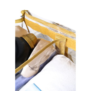 Sand clear under bed storage bag velcro divider separating  laundry items